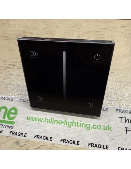 T18 Black glass Touch Panel 0/1-10V Dimmer | RF 2.4GHz | AC 100-240V