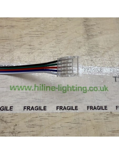 RGBW 5-Pin 15cm Strip-to-Wire Connector for 12mm IP00 LED Tape