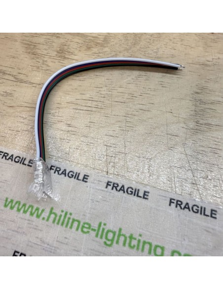 RGBW 5-Pin 15cm Strip-to-Wire Connector for 12mm IP00 LED Tape