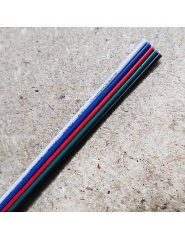 Flat 5 cores RGBW LED cable 500 meters ribbon roll