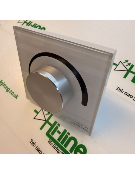 Rotary 0/1-10V Dimmer | RF 2.4GHz | AC 100-240V | White Glass