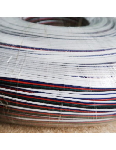 Flat 5 cores RGBW LED cable 500 meters ribbon roll 22awg