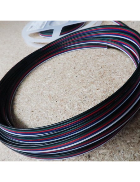 Flat 5 cores RGBW LED cable 10 meters roll