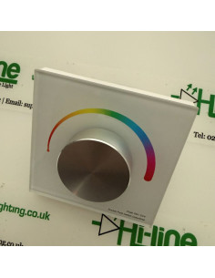 RGB rotary LED wall controller white glass