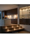 Warm White Mini LED Spots on Stairs Cabinets and Kitchen 12V