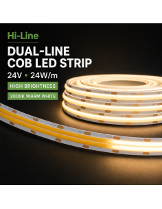 High Power 12mm COB LED Streifen 24V 3000K Warmweiss