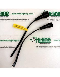 3 Pol X-Connect Stecker Buchse Paar 20cm 18AWG Schwarz