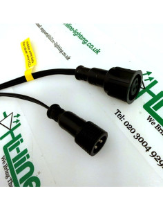 3 Pin X-Connect Male Female Pair 20cm 18AWG Black 2