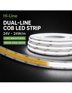 High power 12mm COB LED strip 24V 6000K cool white