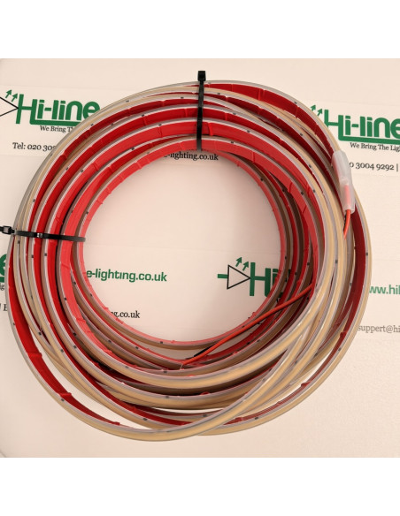 24V IP68 COB LED strip 10m 3000K reel as supplied