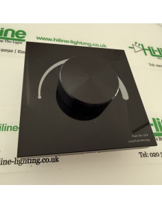 24V Black Glass Wall-Mounted Rotary LED Dimmer for Single...
