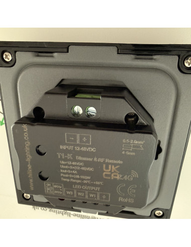 24V Schwarzer Glas-Wanddimmer für einfarbige...