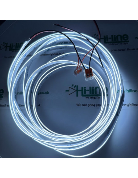 8mm Side-Glow COB LED Streifen 6000K 24V 5m – Seitlich leuchtender Neon-Effekt LED Streifen punktlos