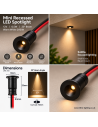 Black 30 Degree Mini LED Spot 12V 3000K Warm White 23mm
