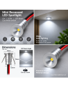 6000K Kaltweiss Mini LED Einbaustrahler 12V Silber 10mm Spot