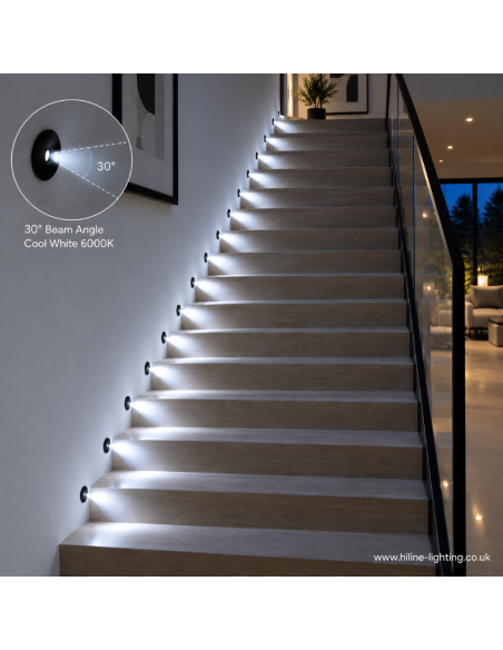 stairs mini Recessed LED Spotlight cool white 30 degrees beam