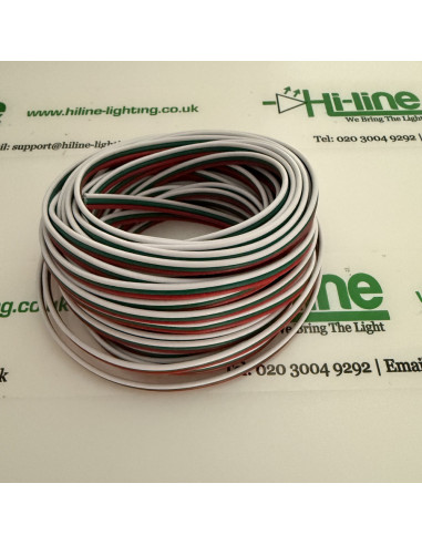 3-adriges 22AWG CCT LED Flachbandkabel 10 Meter Rolle