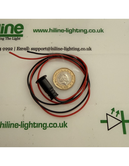 Schwarzer 30 Grad Mini LED Strahler von oben mit Muenze