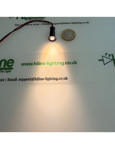 Black 30 Degree Mini Spot 3000K Warm White Narrow Beam Lit