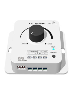HL-V1-KS Rotary RF LED Strip Dimmer 12-48V Front