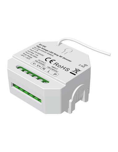 HL-S1-HV High Voltage LED Strip Dimmer Terminals Angle