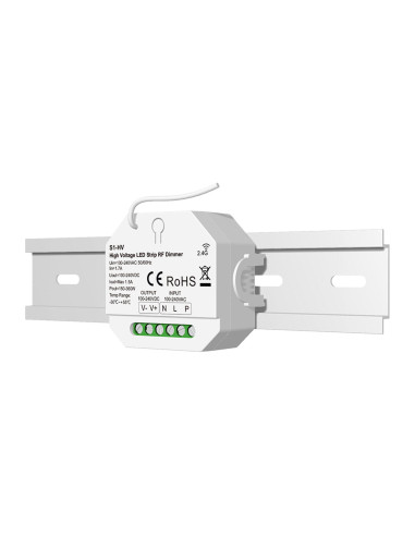 HL-S1-HV on DIN Rail High Voltage LED Strip Dimmer