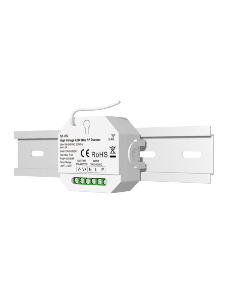 HL-S1-HV on DIN Rail High Voltage LED Strip Dimmer