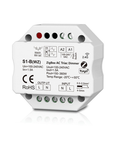 HL-S1-B(WZ) ZigBee RF Taster AC Triac Dimmer Front