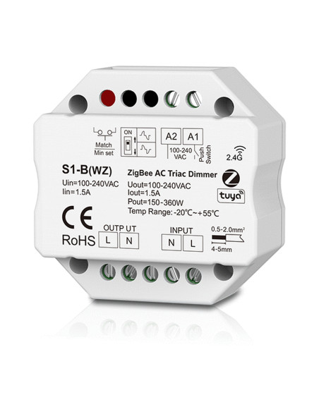 HL-S1-B(WZ) ZigBee RF Taster AC Triac Dimmer Front