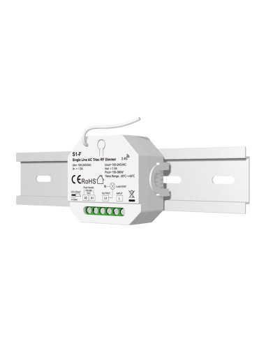 HL-S1-F on DIN Rail Single-Line AC Triac Dimmer