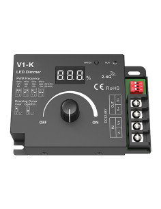 HL-V1-K 20A Rotary RF LED Strip Dimmer 12-48V Angle 2