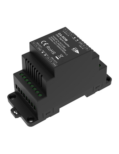 HL-DA-RDM Schwarzer Hutschienen DMX RDM Verstaerker 12-48V