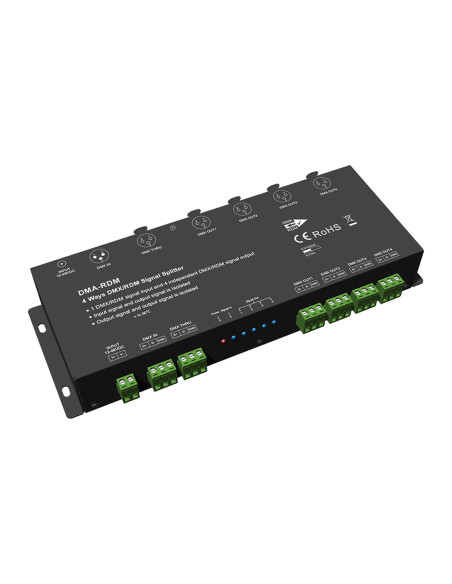 HL-DMA-RDM 4-fach DMX RDM Signal-Splitter 12-48V Front