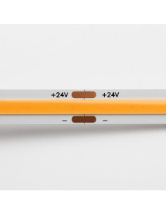 Amber Orange 24V COB LED Strip 5m IP00 8mm Reel 1700K 2