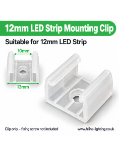 12mm LED Streifen Befestigungsclip U-Profil 10 Stuck