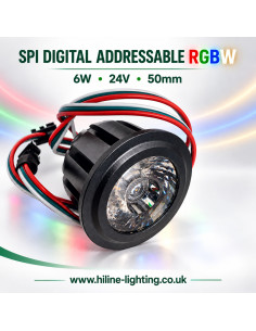 6W SPI RGBW adressierbares Spotlight 24V 50mm Hi-Line Lighting