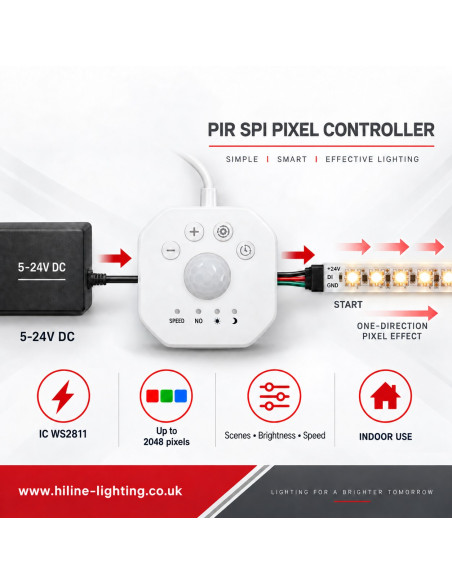 PIR SPI Pixel Controller for WS2811 Tape