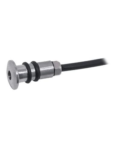 12mm 0,2W Mini-Einbau-LED-Spot 24V Warmweiss IP68 Schraegansicht