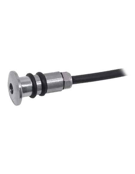 12mm 0,2W Mini-Einbau-LED-Spot 24V Warmweiss IP68 Schraegansicht