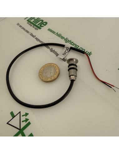 Mini Edelstahl Einbauspot 12mm 24V Warmweiss offene Adern