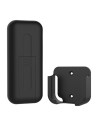Back of the black RT7 remote and the wall holder