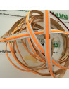 24V amber COB LED strip cut marks and solder pads