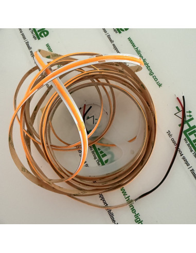 Amber orange COB LED strip 24V with 3M tape