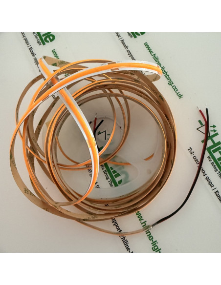 Amber Orange COB LED-Streifen 24V mit 3M-Klebeband