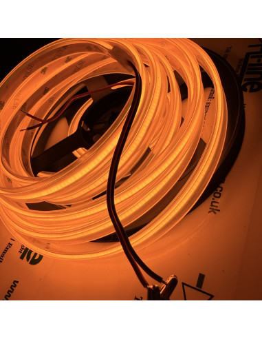 24V supply leads on the lit amber IP67 COB reel