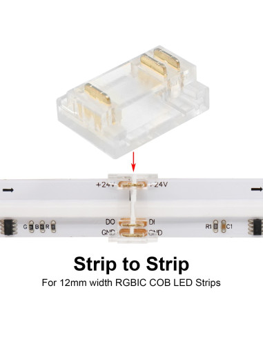 12mm 3-Pin Addressable COB Strip to Strip Connector IP00