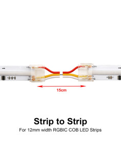 12mm 3-Pin Addressable COB Strip Jumper with 15cm Lead