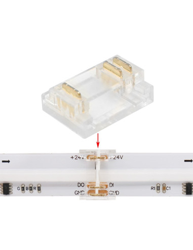 10mm 3-poliger COB Streifen-Verbinder, adressierbar oder Tunable White