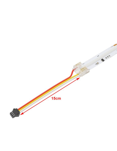 10mm 3-pin COB strip to SM plug, 15 cm, addressable or tunable white