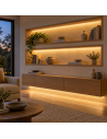 2700K warm white COB shelf lighting at dusk, 10m reel